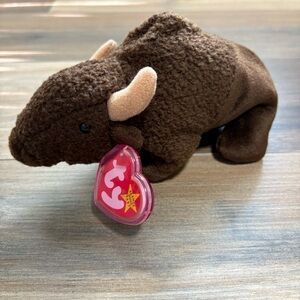 Vintage (1998) TY Beanie Baby “ROAM” the Buffalo/Bison Plush w/Tags 7.5”